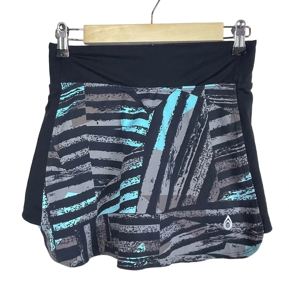 Dona Jo Skirt Size 1 / Small Black Skort Taupe Hem Athletic Tennis Golf Skirt‎