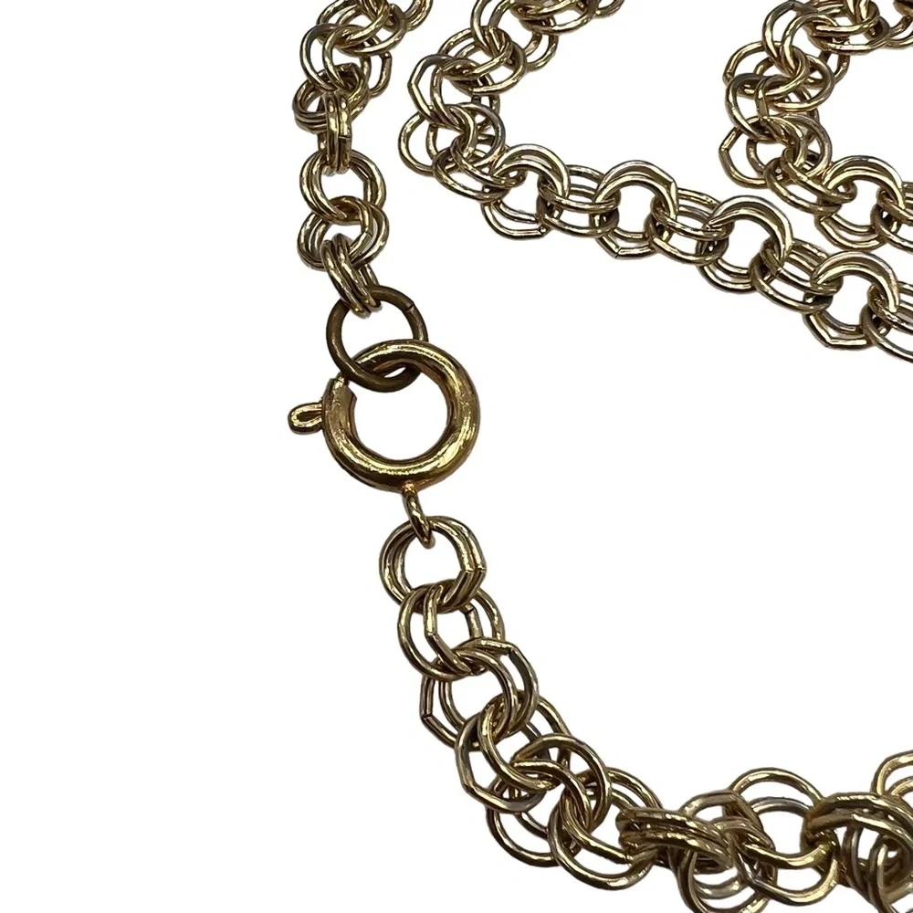 VINTAGE GOLD TONE DOUBLE LINK NECKLACE