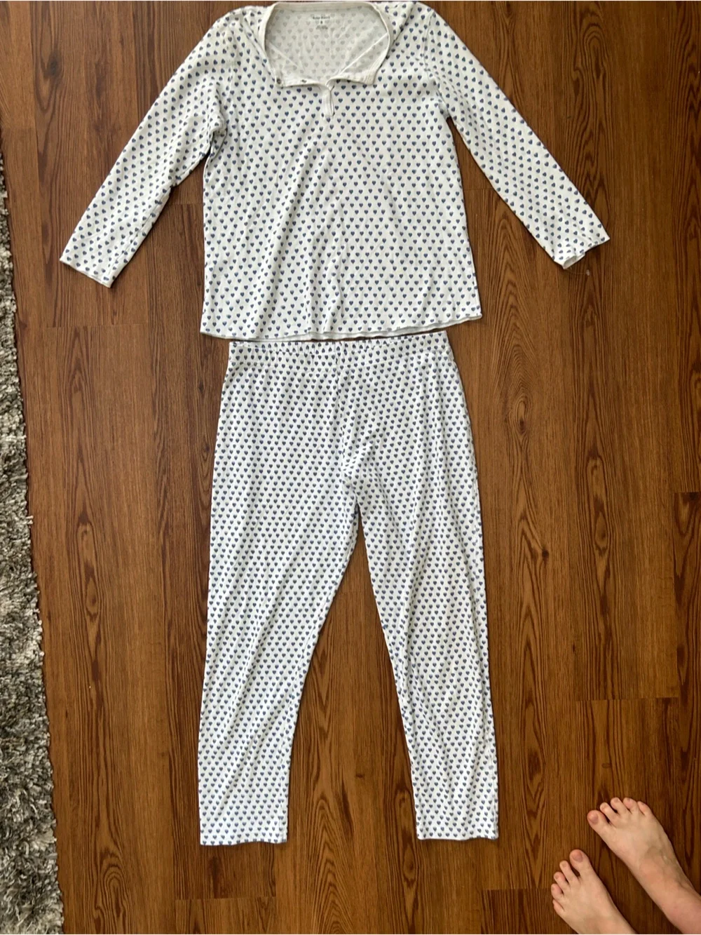 Roller Rabbit Blue Heart Pajama Set Like New!