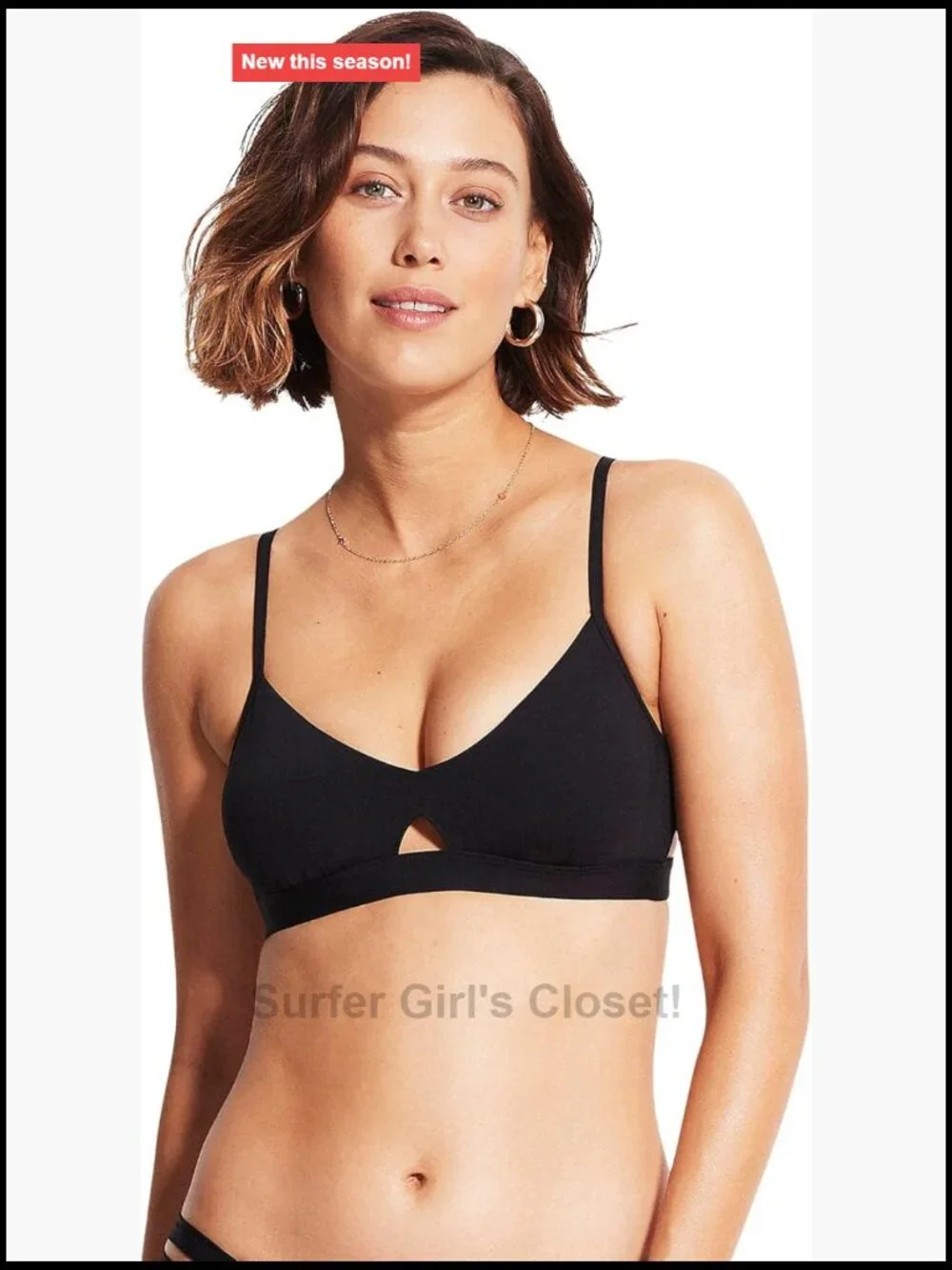 Active Hybrid Bralette Bikini Top with Keyhole Detail