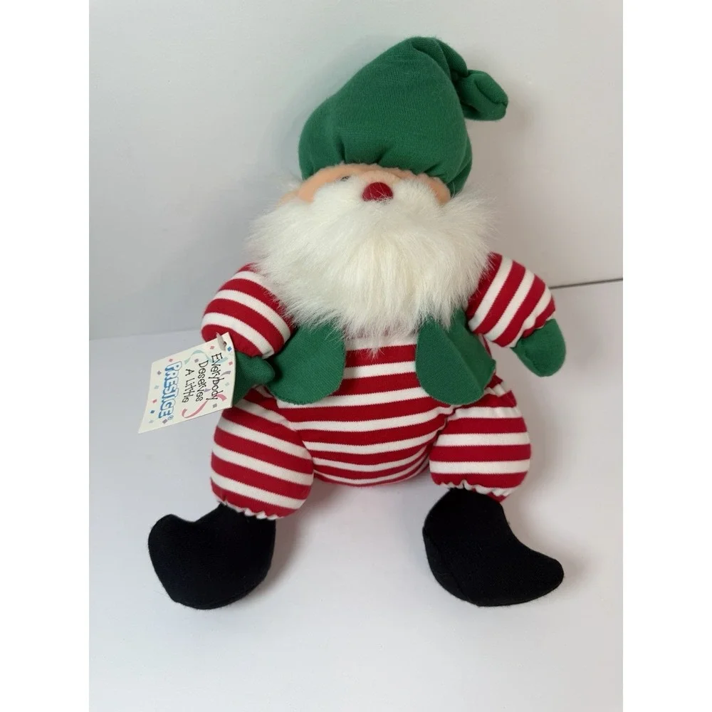 Prestige Toy‎ Corp Plush Santa Elf Striped Holiday Christmas Stuffed Vintage