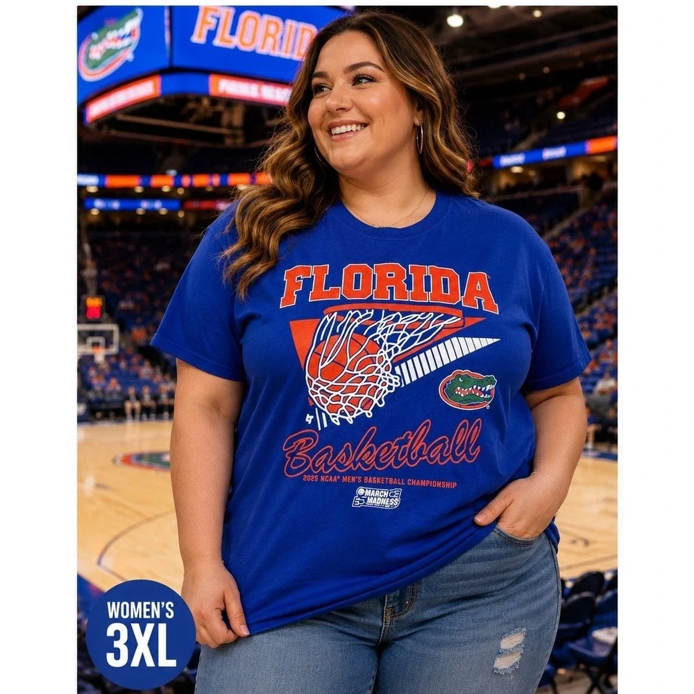 Florida Gators W 3XL March Madness Basketball T Shirt Blue NCAA Final Four Tee‎