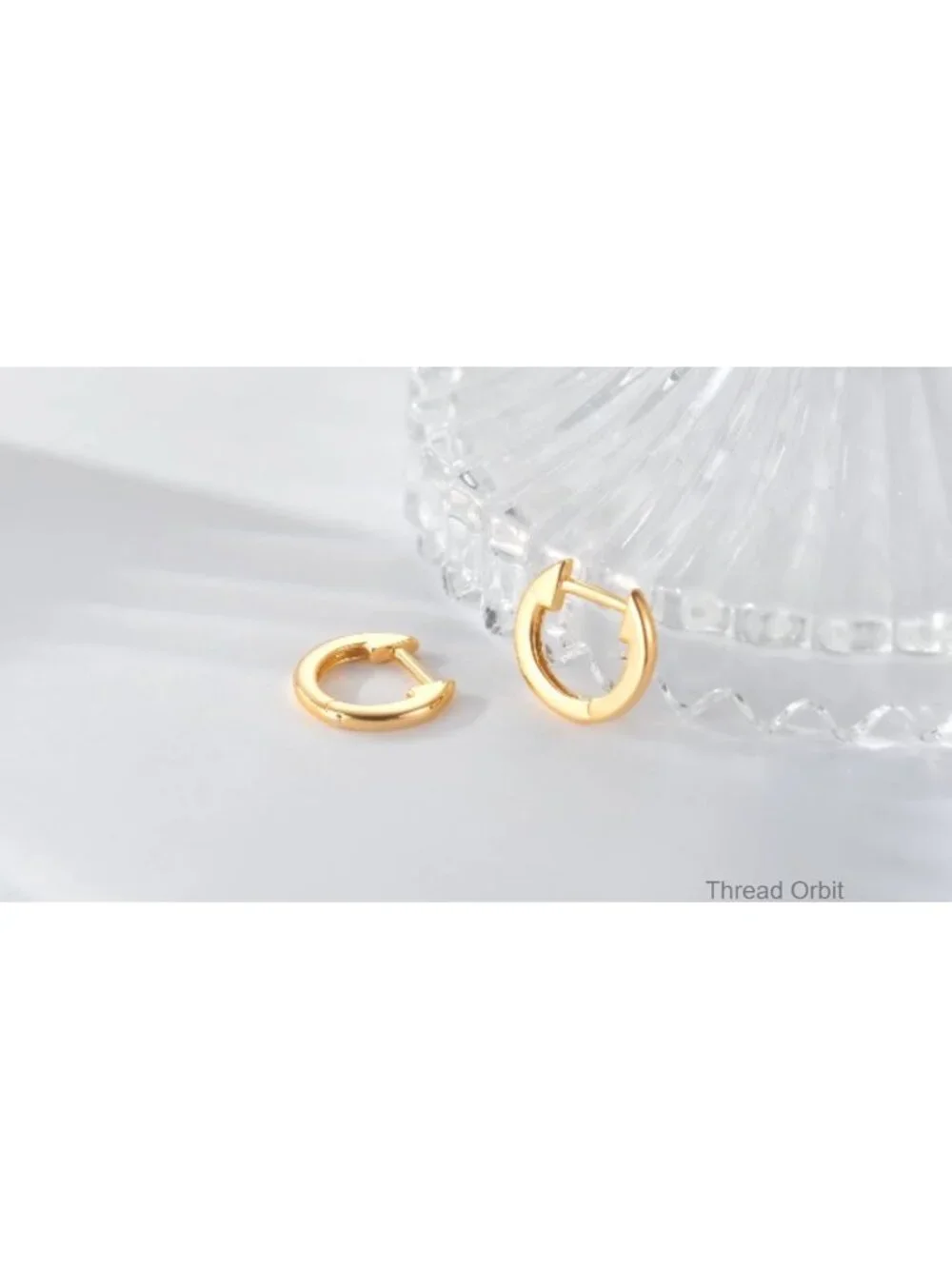14K Gold Plated Small Huggie Hoop Earrings with Secure Cuff Close