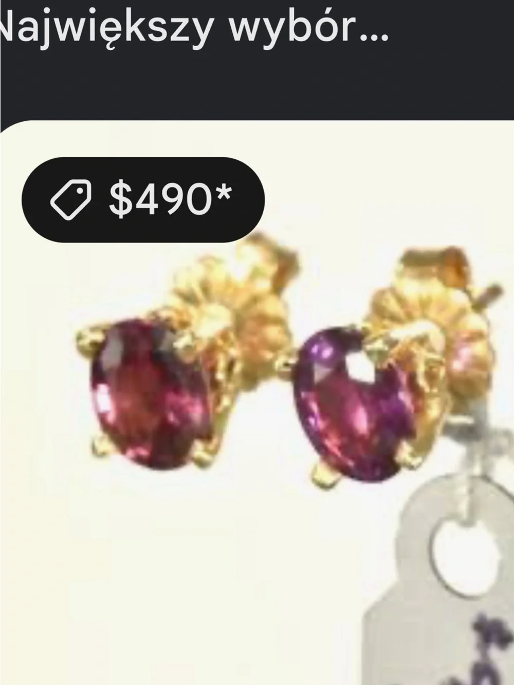 Gold-Plated? Purple Crystal Crown Stud Earrings Read below