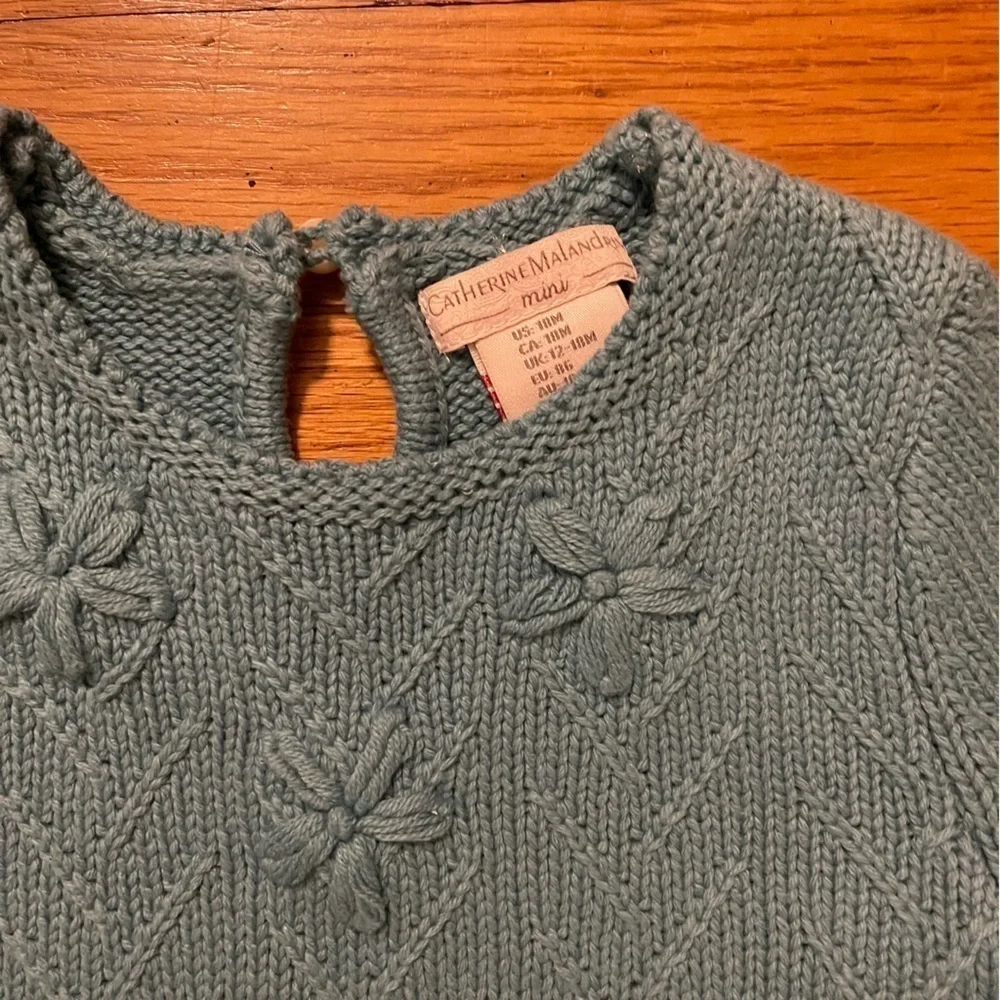 EUC Catherine Malandrino | Teal Sweater Dress with Pearl Closure |