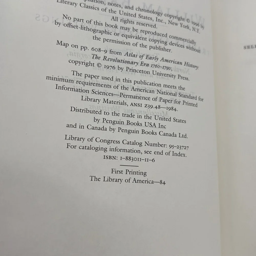 Library of America William Bartram Travels and Other Writings Book 1st Edition