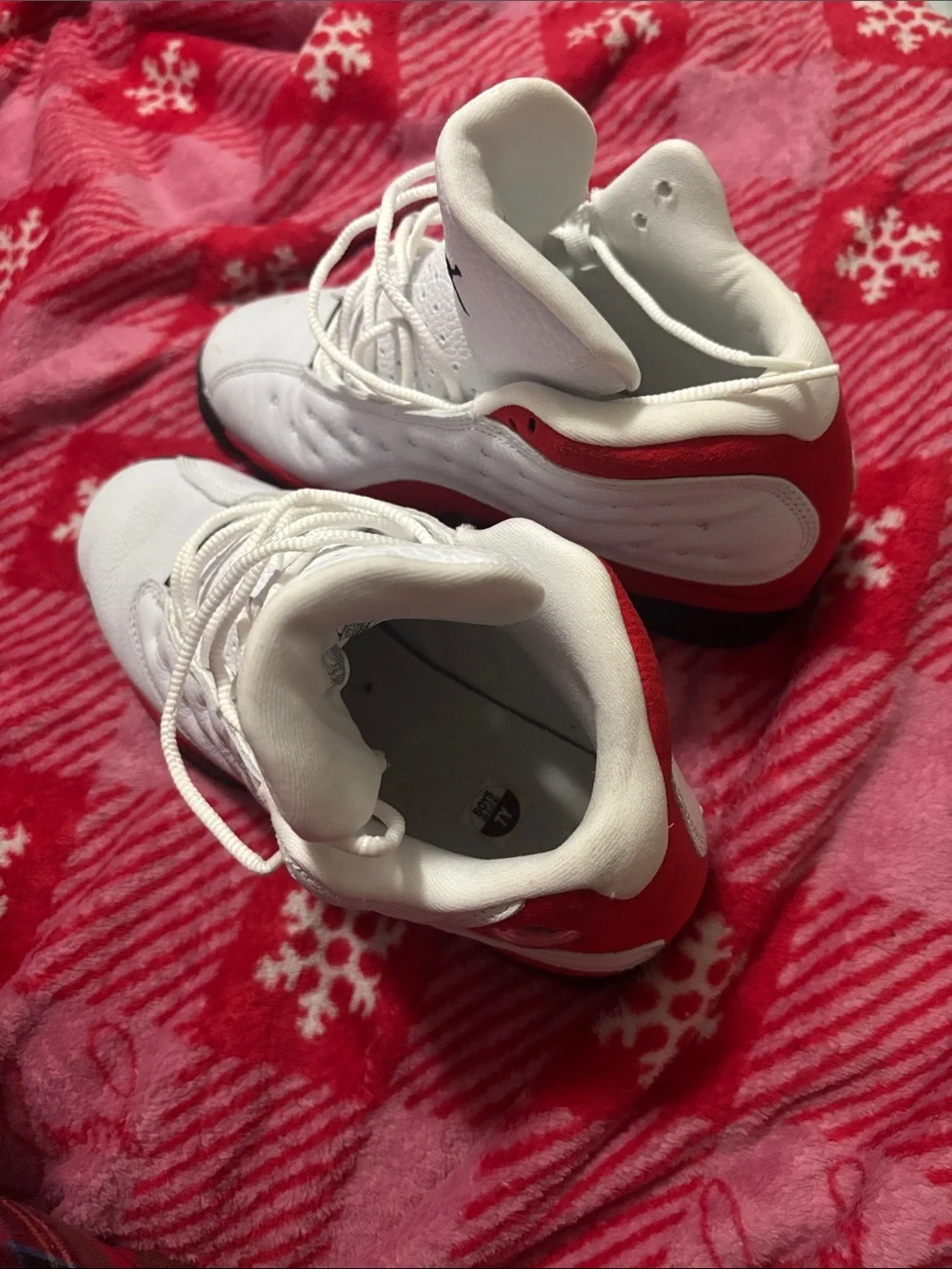 Jordan Kids White and Red Sneakers