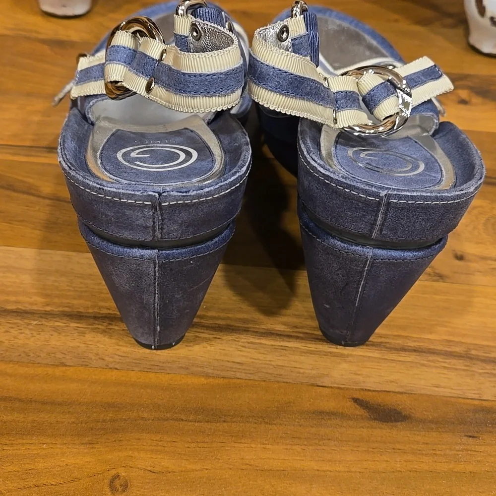 G by Cole Haan and Nike Air Women's Blue and Silver Wedge Heels Size 11
