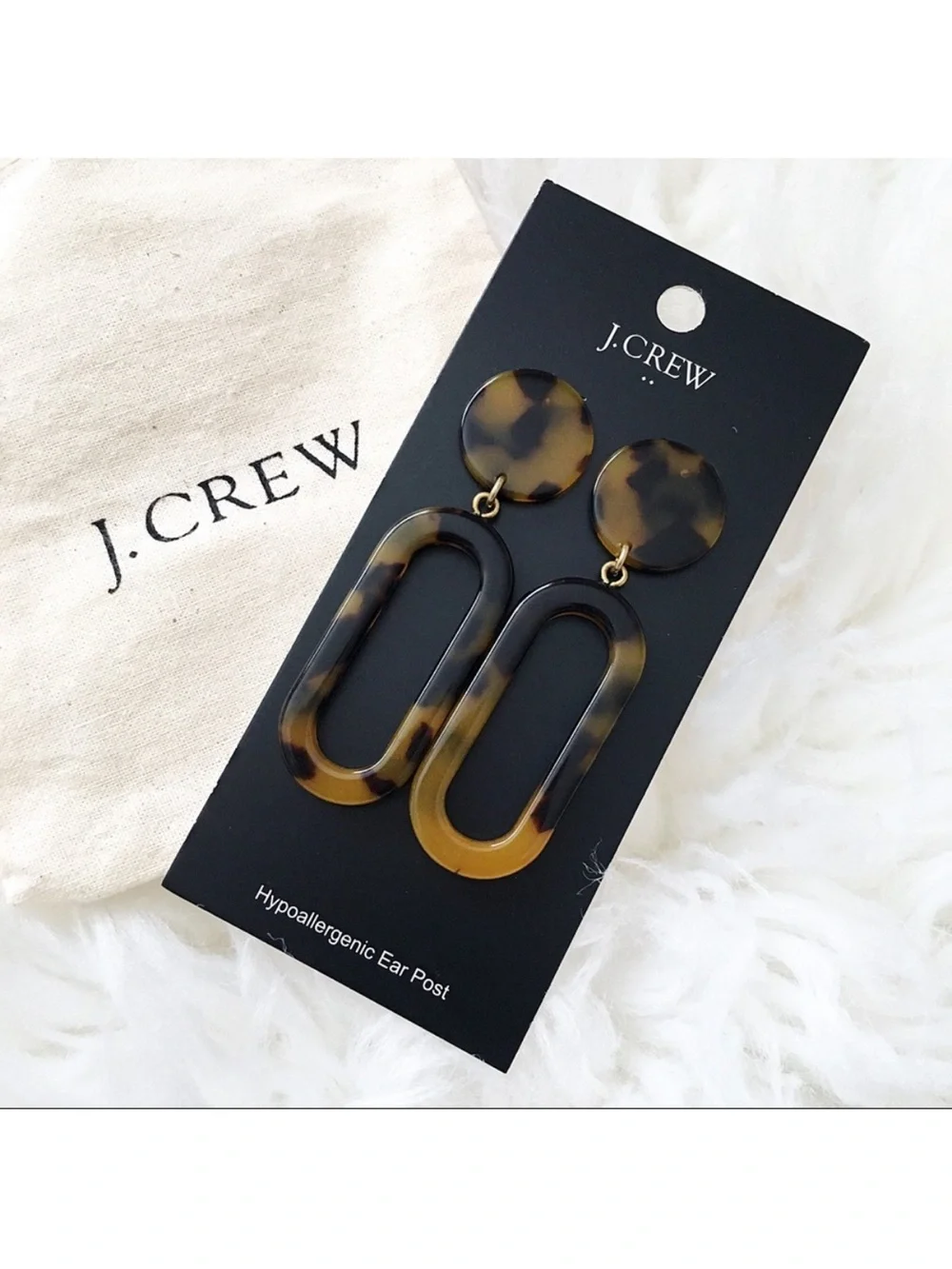 J. Crew Tortoiseshell Drop Link Earrings - Brown & Black