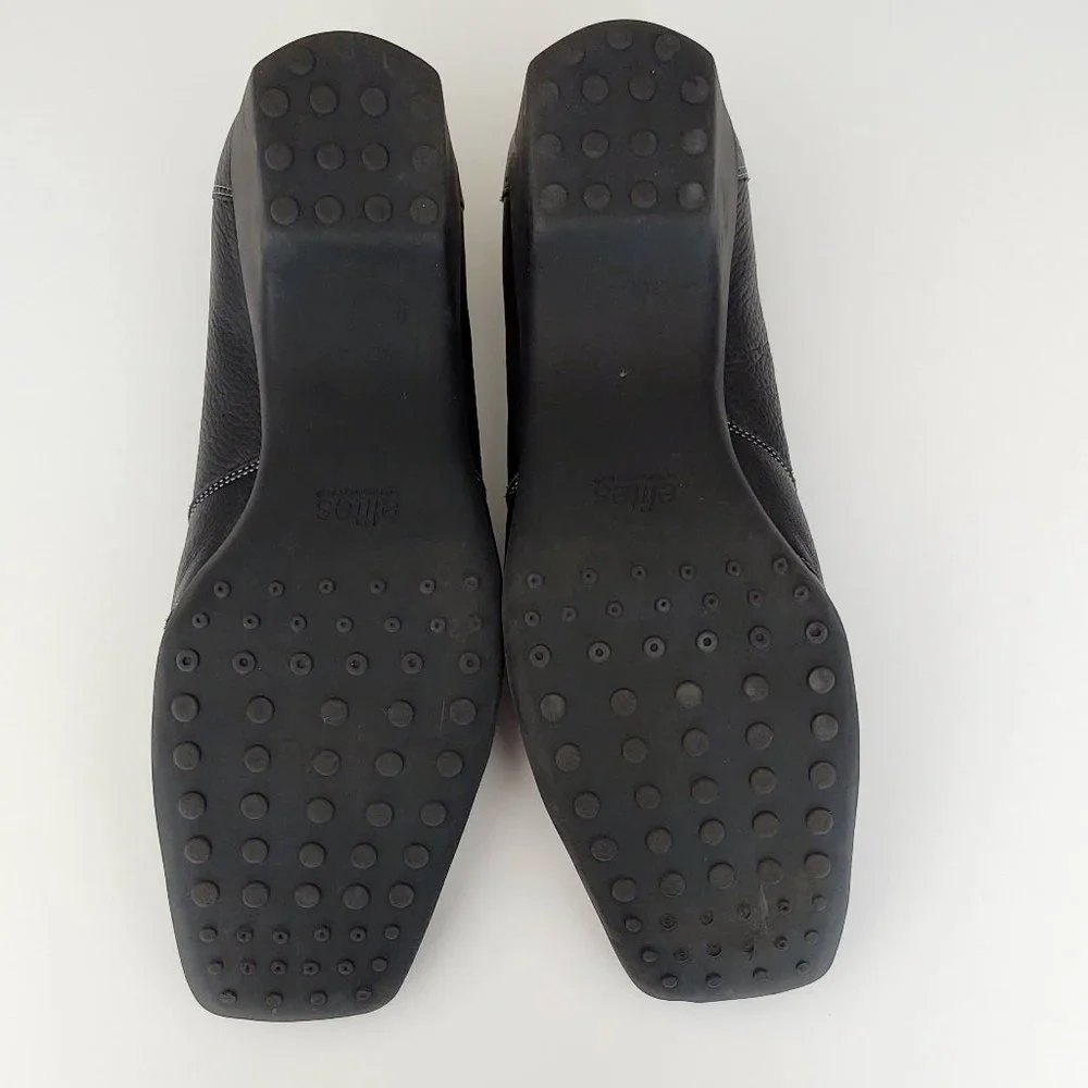 Black loafers with white contrast stitching 11 W