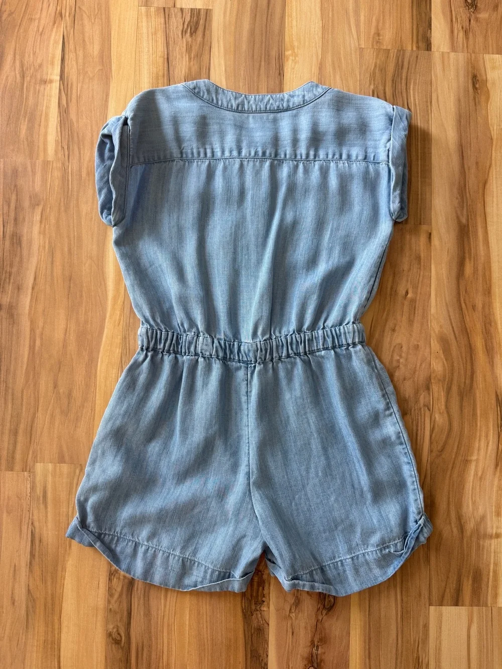 Vineyard Vines Light Blue Chambray Girls' Short Romper