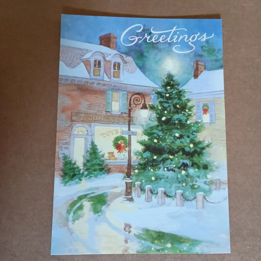 unused vintage Christmas cards, 2 varieties, 16 cards total with envelopes