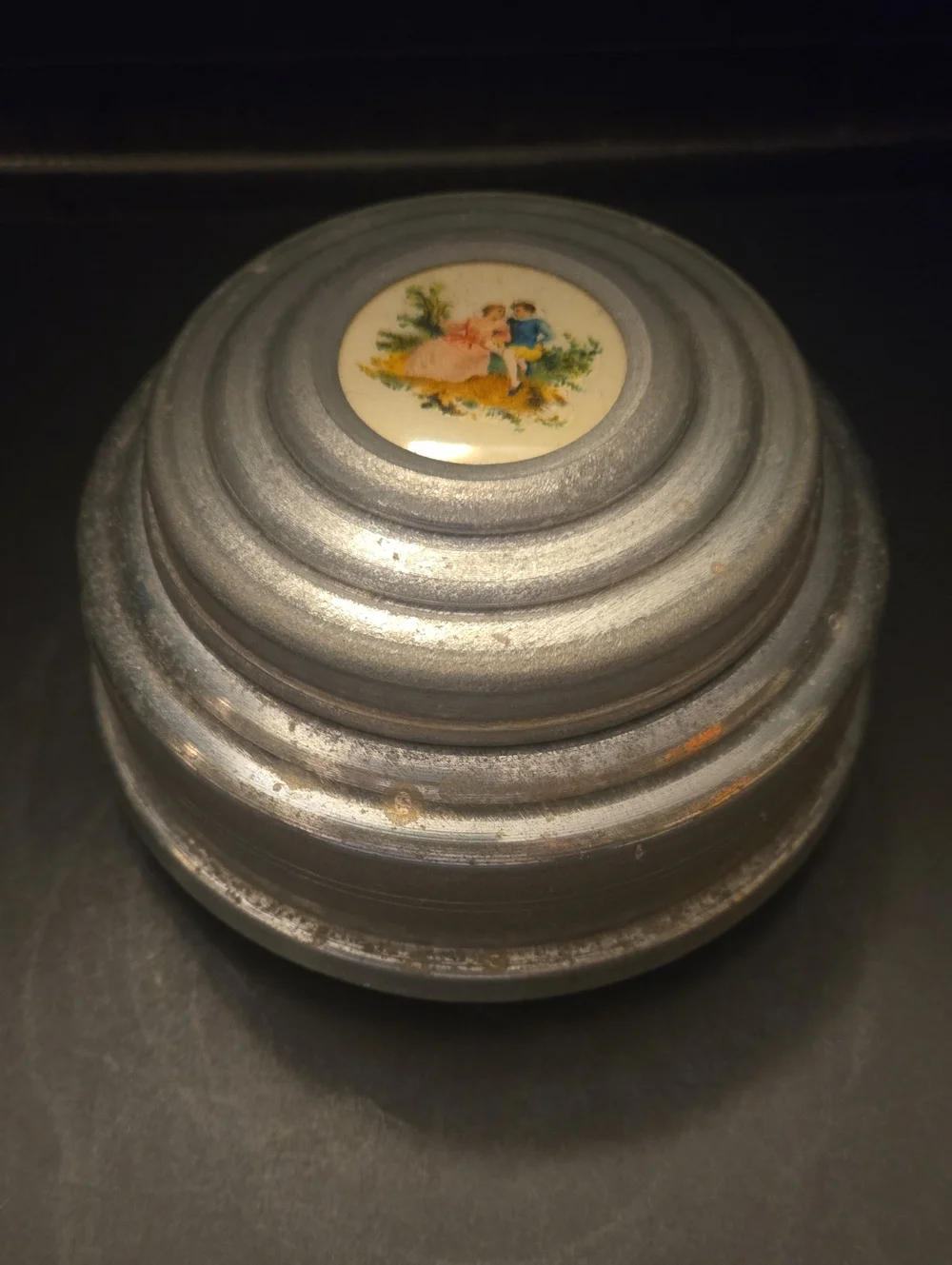 Vintage Cody Creations Powder Puff Music Box. 1930's