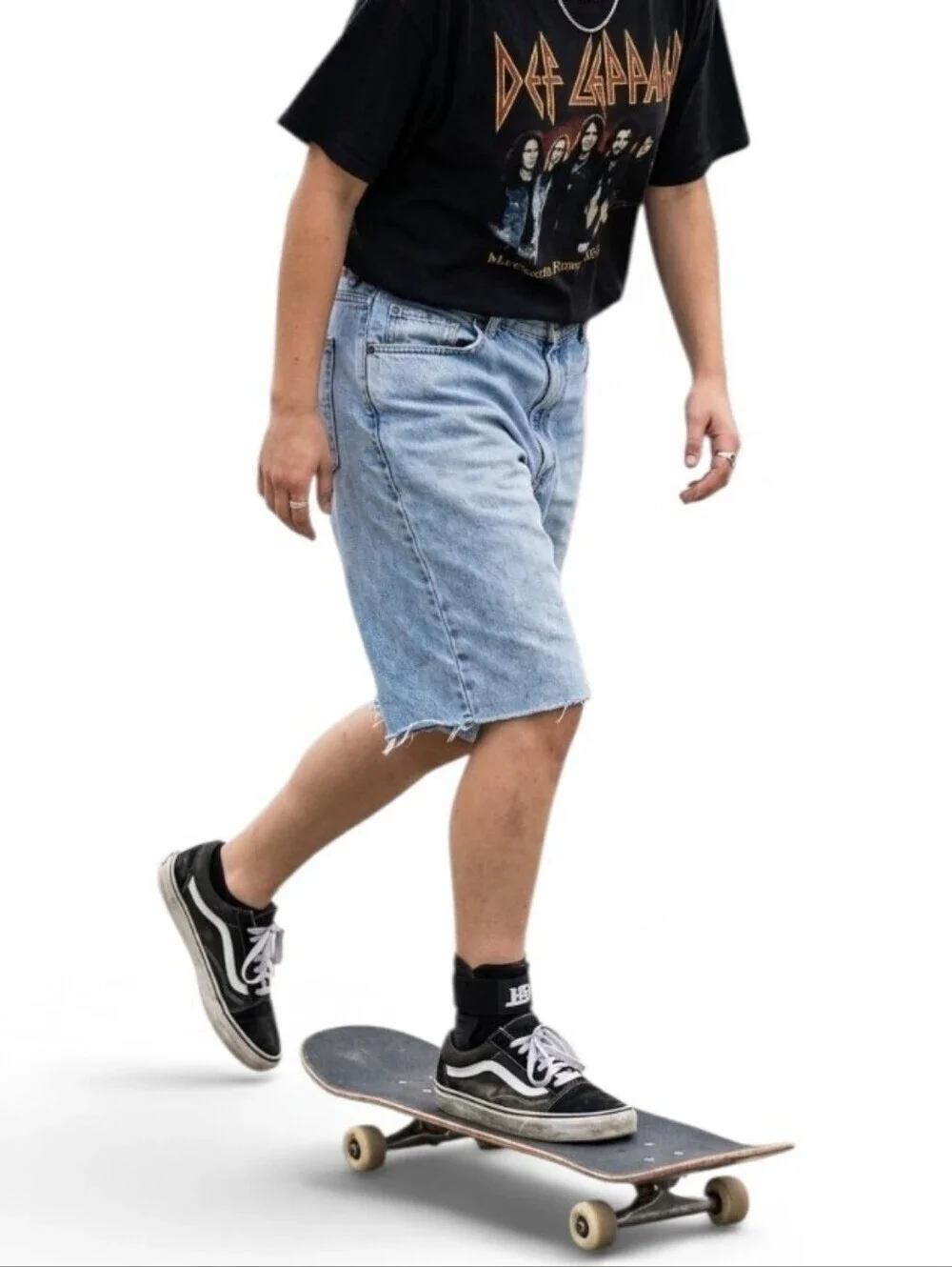 Vintage 90s Baggy Denim Jorts Distressed Cut Off Jean Shorts 35