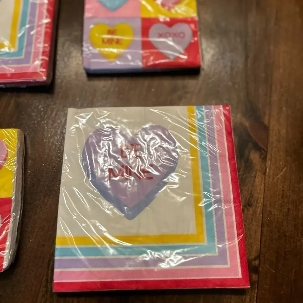 Party Creations Candy Hearts Napkins Valentines Day 4 Packs Party Supplies Decor