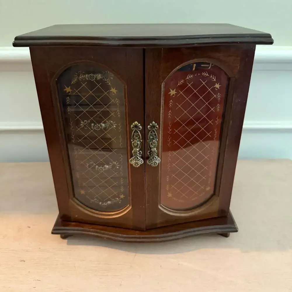 Vintage Wooden Jewelry Box/Cabinet