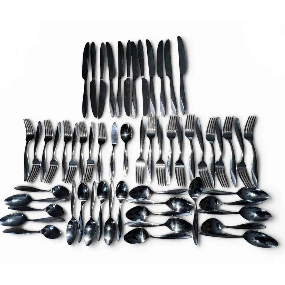 Oneida SIMMER  Stainless Flatware 56 Piece Set Vintage Contemporary Discontinued