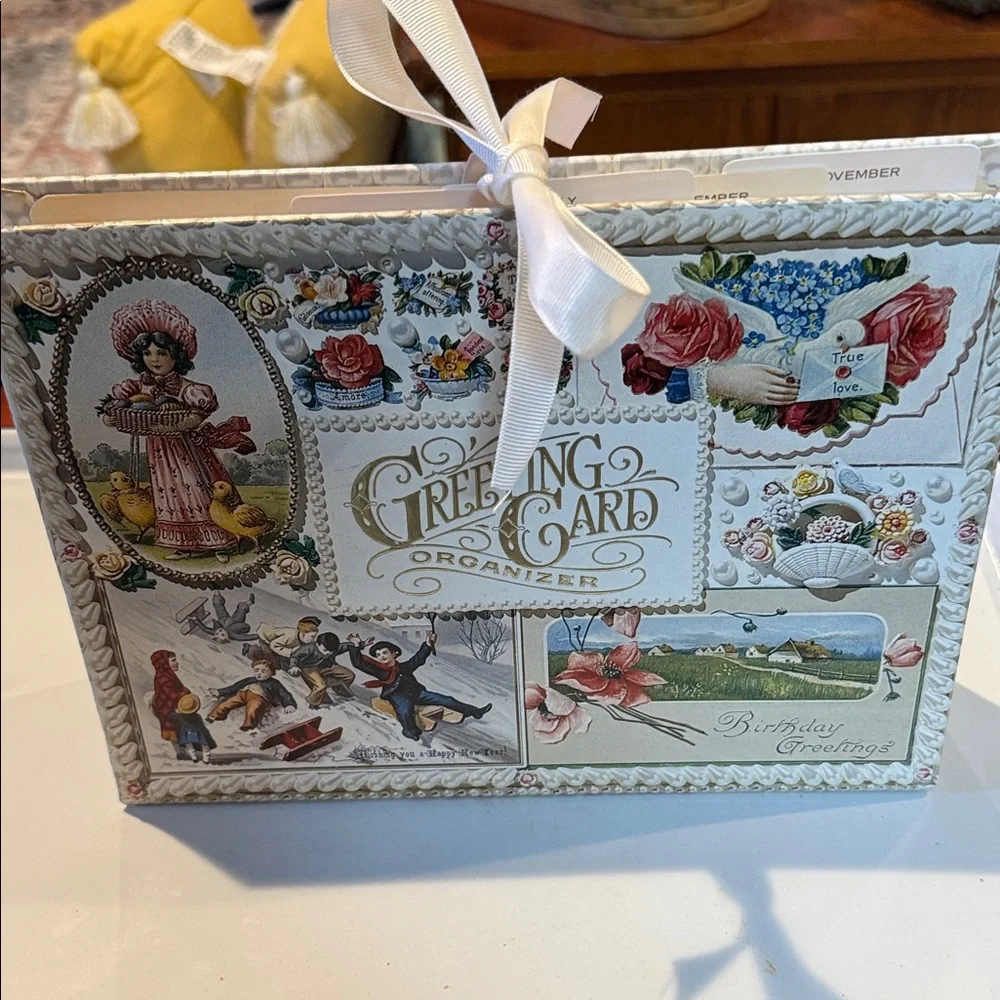 Hallmark Greeting Card Accordion Organizer with Ribbon Closure