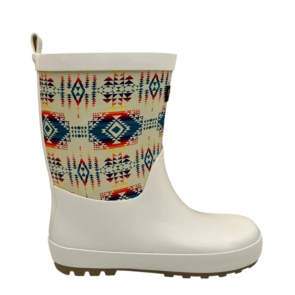 Pendleton Tucson Little‎ Boys Rubber Mid-Calf Rain Boots Size 11/12 Beige-Multi