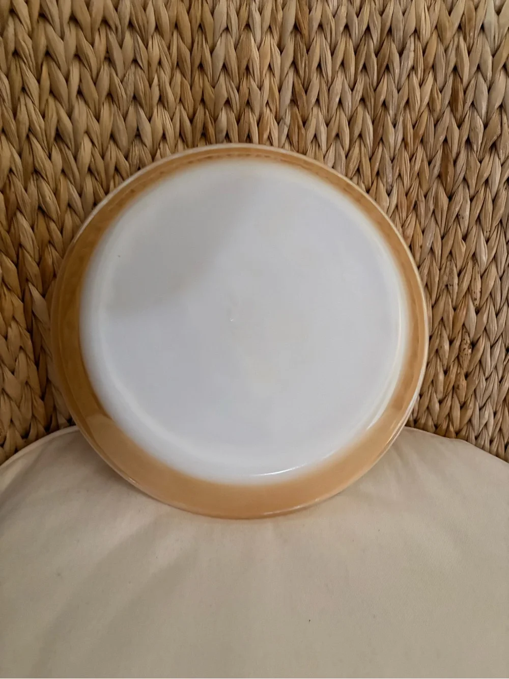 Pyrex Fire King vintage 10” peach luster pie pan plate