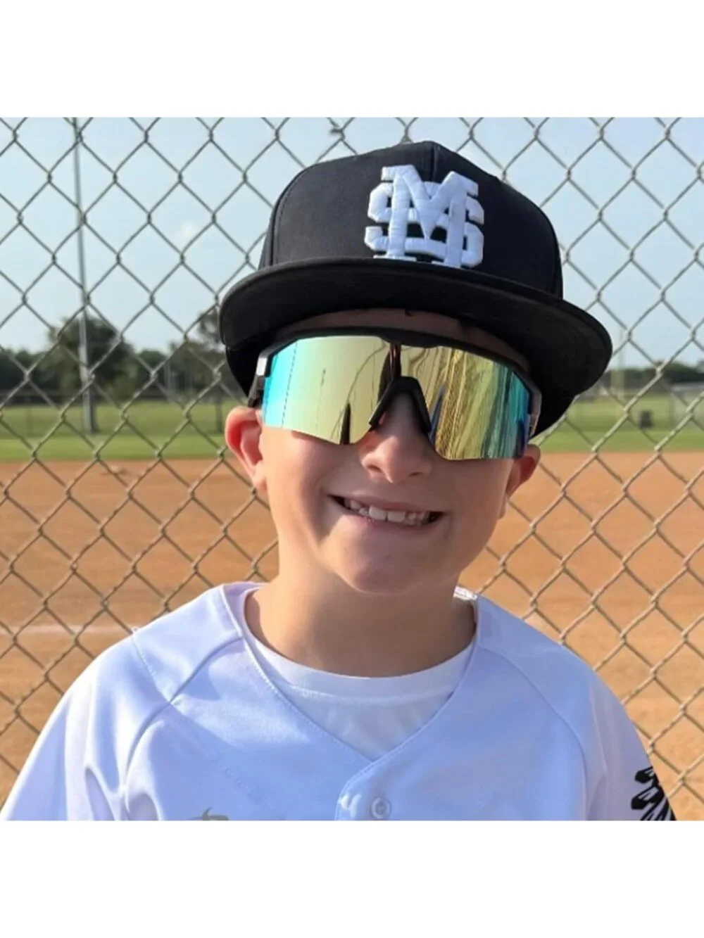 Kids Polarized Sports Sunglasses UV Protection for Ages 8-12 - Baseball