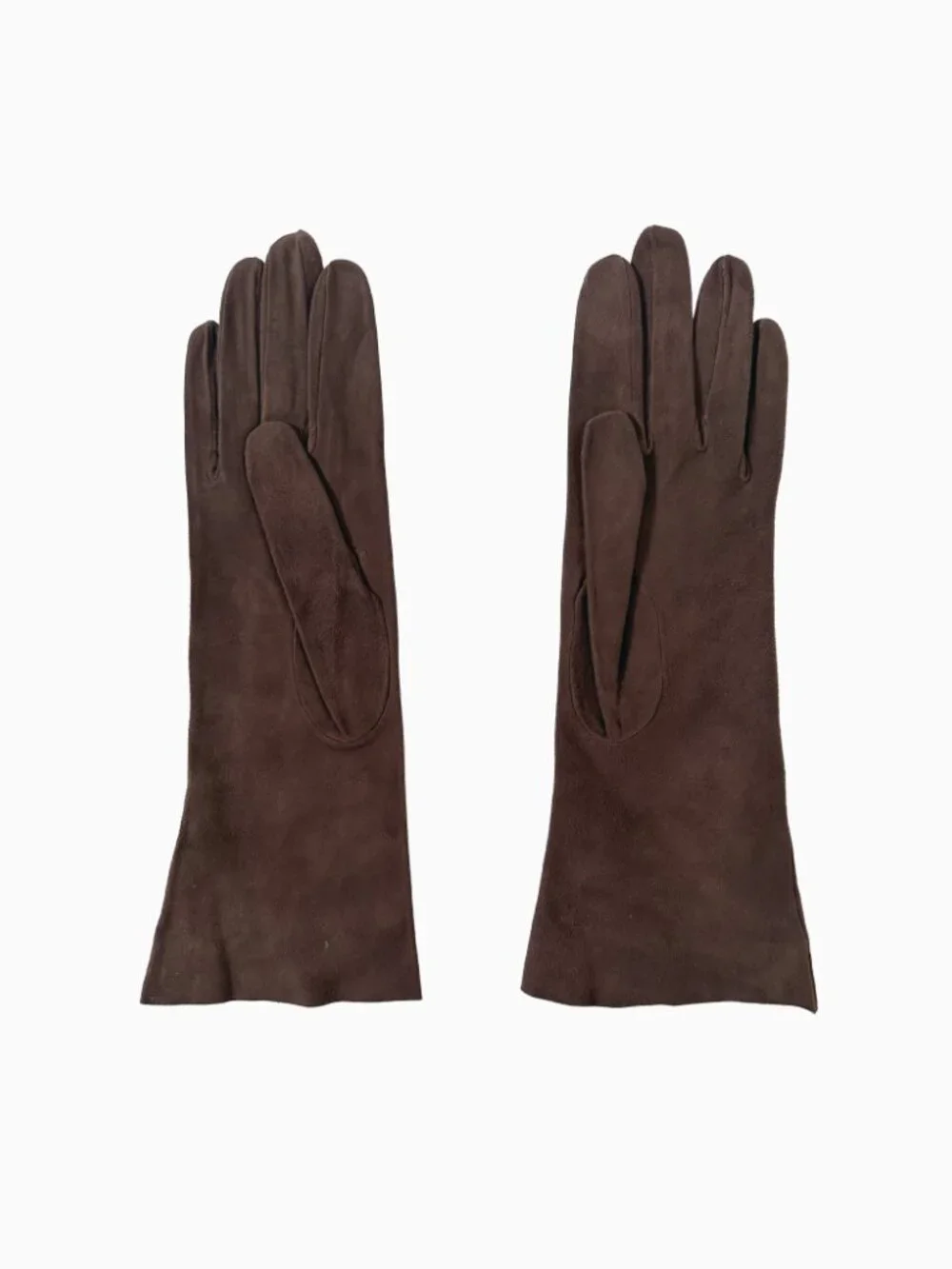 Vtg Le Gant Trefousse Brown Suede Kidskin Leather Gloves 7 Embroidered France
