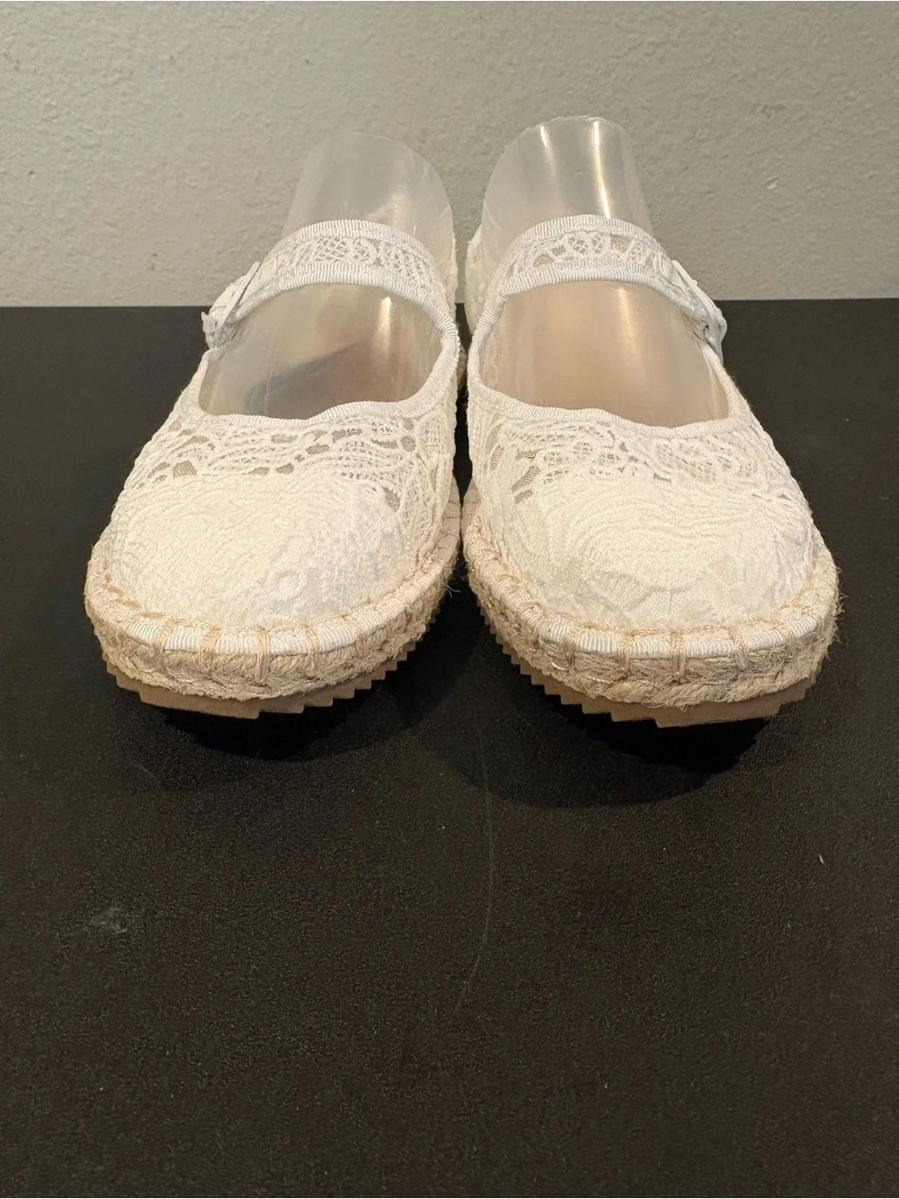 Art Class Kids White Madeline Lace Espadrille Mary Jane Flats Multiple Sizes