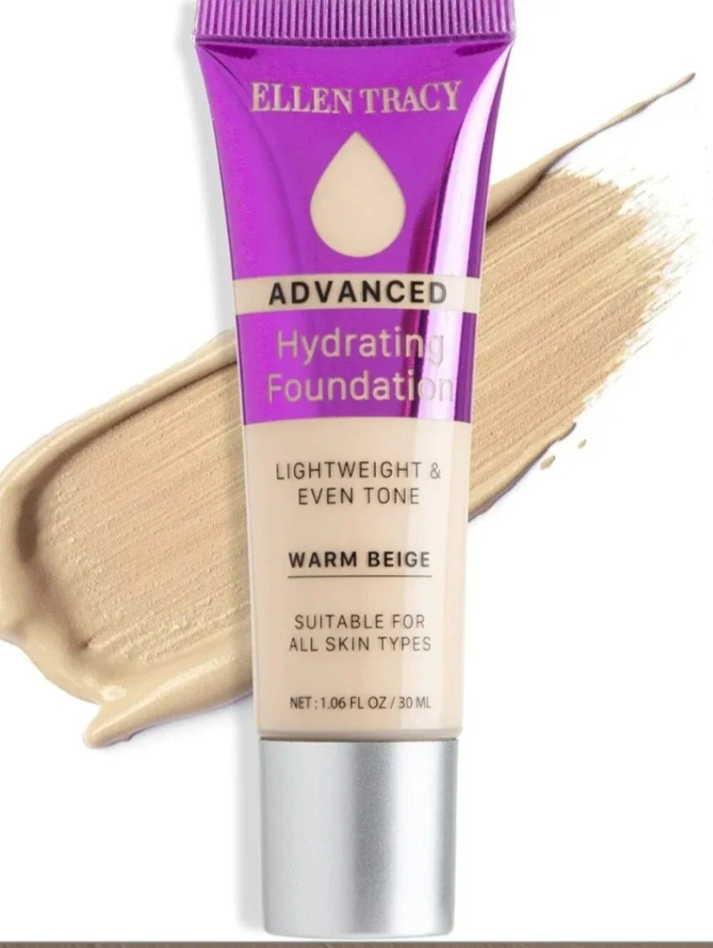 Ellen Tracy Hydrating Foundation in Warm Beige NEW