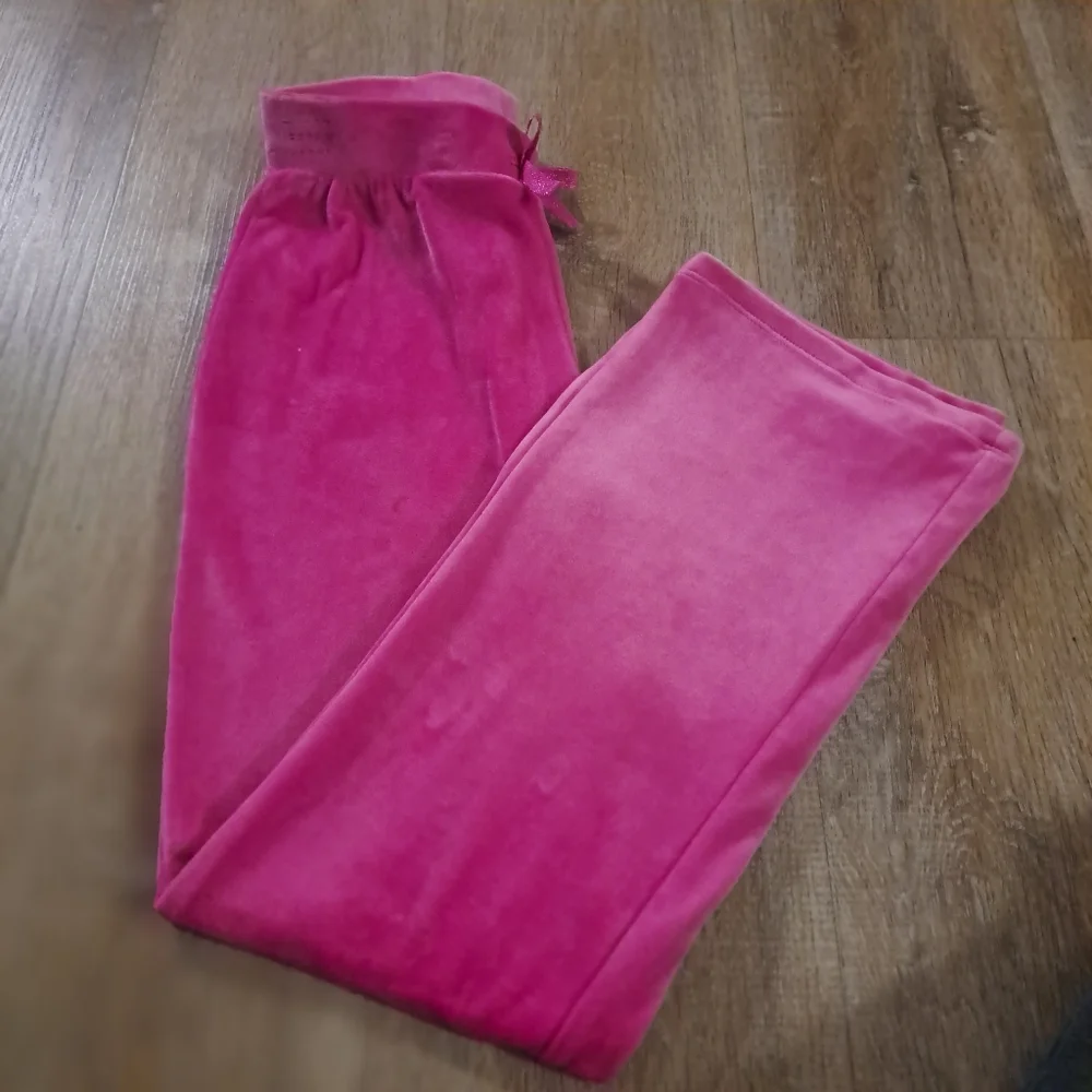 The Children's Place Girl's Pink Velour Flare-Leg Activewear Pants Size 7/8 M