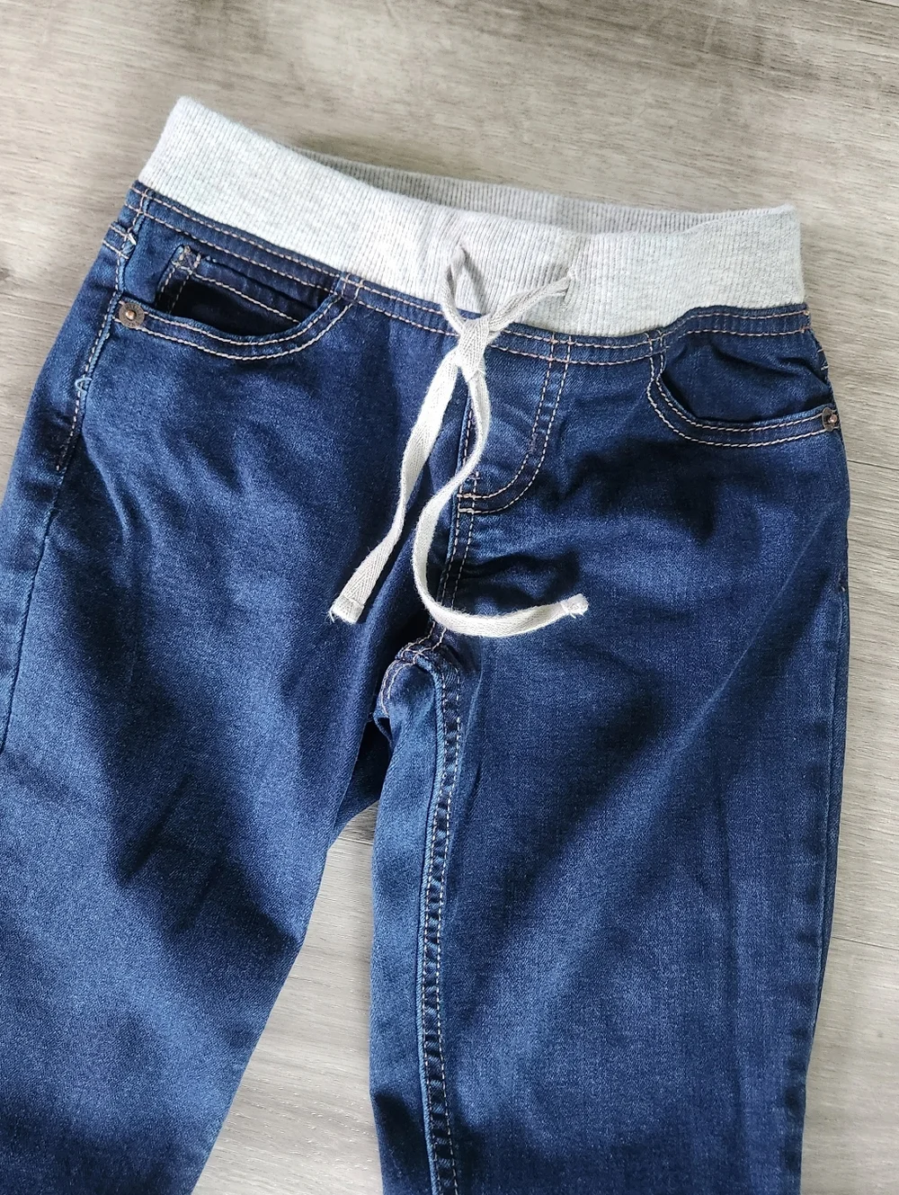 Justice Dark Wash with Sweat Band Super Skinny Size 8 NWOT