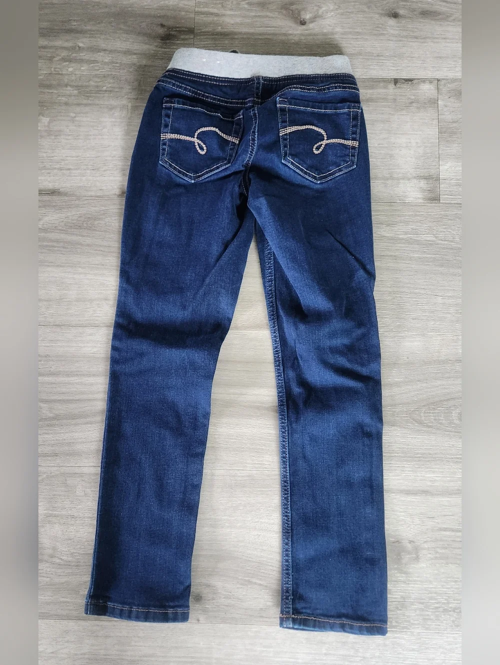 Justice Dark Wash with Sweat Band Super Skinny Size 8 NWOT