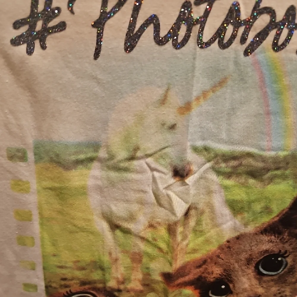 Justice NWT Girls Long Sleeve Cat Print #Photobomb Shirt Size 14