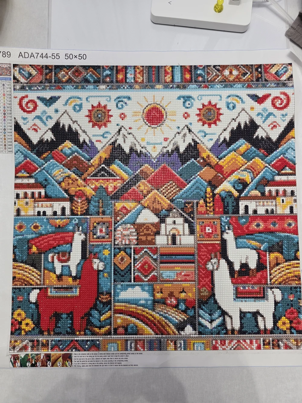 Colorful Llama Mountain Tapestry Wall Art - Multi
