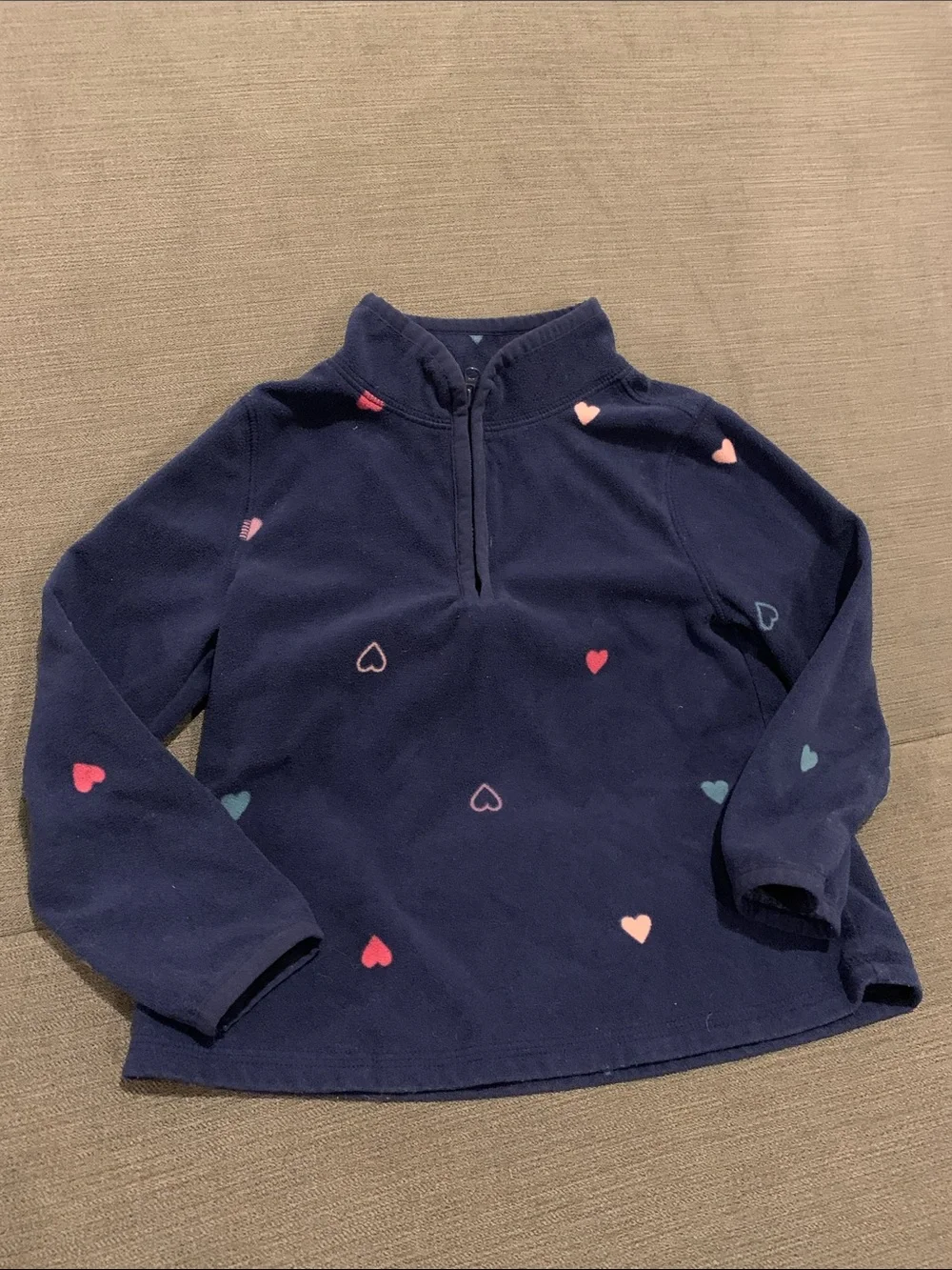 OshKosh B'gosh Navy Fleece Pullover with Heart Accents