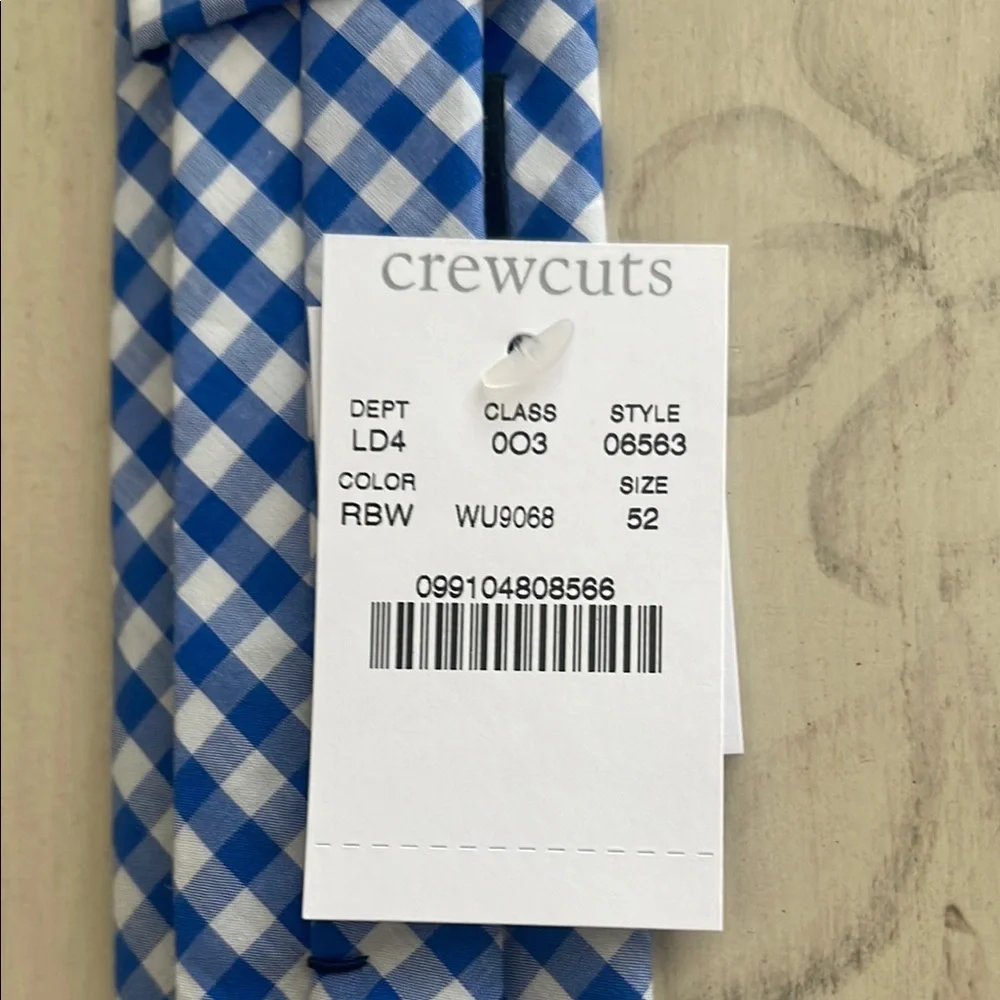 CREWCUTS TIE 52” - Blue and White Gingham
