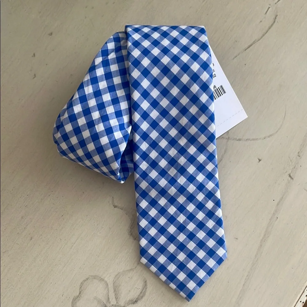 CREWCUTS TIE 52” - Blue and White Gingham