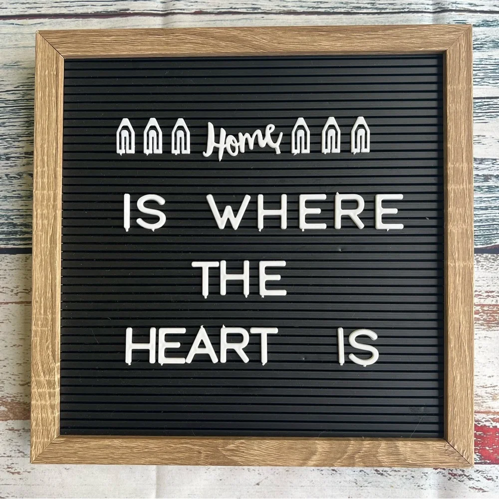 Black Letter Board with Wooden Frame 12in x 12in