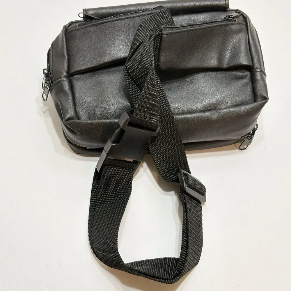 Black Vintage Nikon Leatherette Waist/Fanny Pack / Cross Body Bag