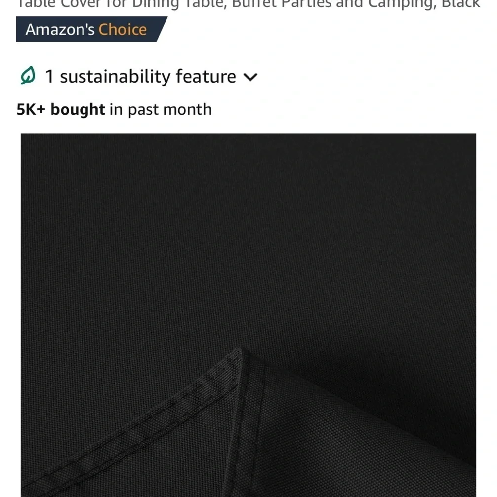 Black rectangular tablecloth 60 x 84