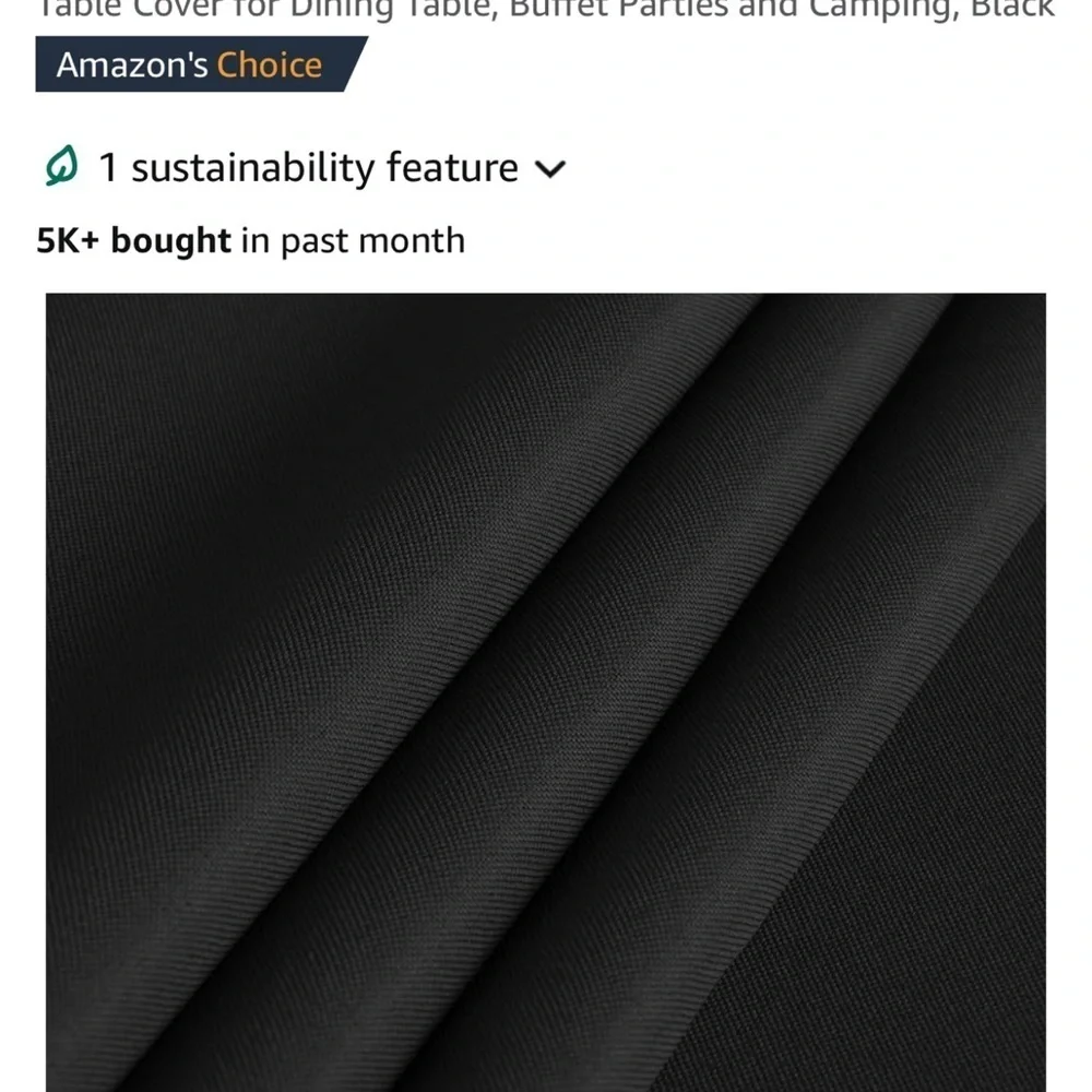 Black rectangular tablecloth 60 x 84