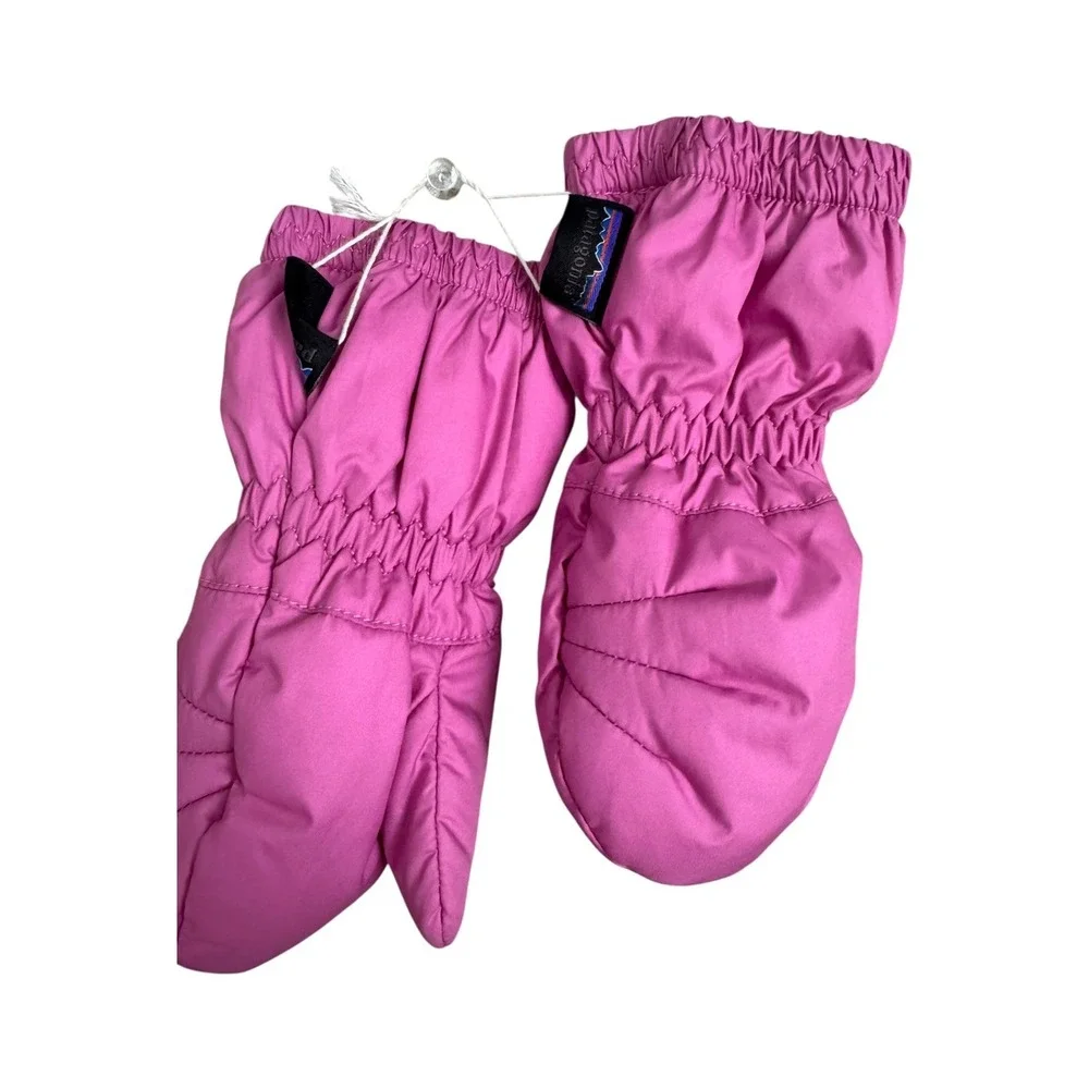Patagonia‎ Baby Puff Mittens Recycled Polyester Pink Winter Warm Infant 0-3m NEW