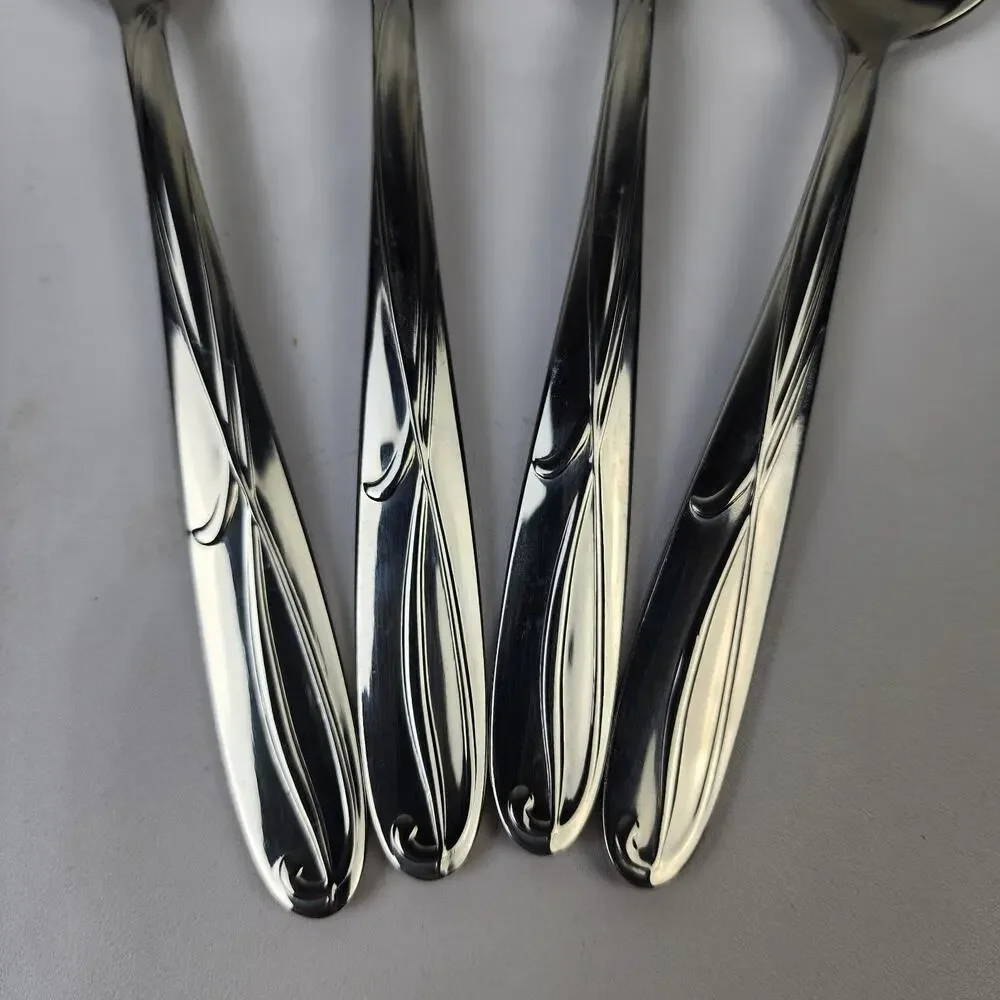 4 Mikasa Cocoa Blossom Table Spoons 7.5