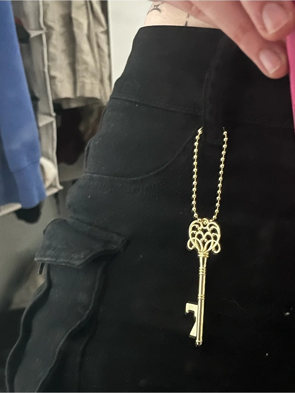 Gold Tone Key Can Opener  Keychain