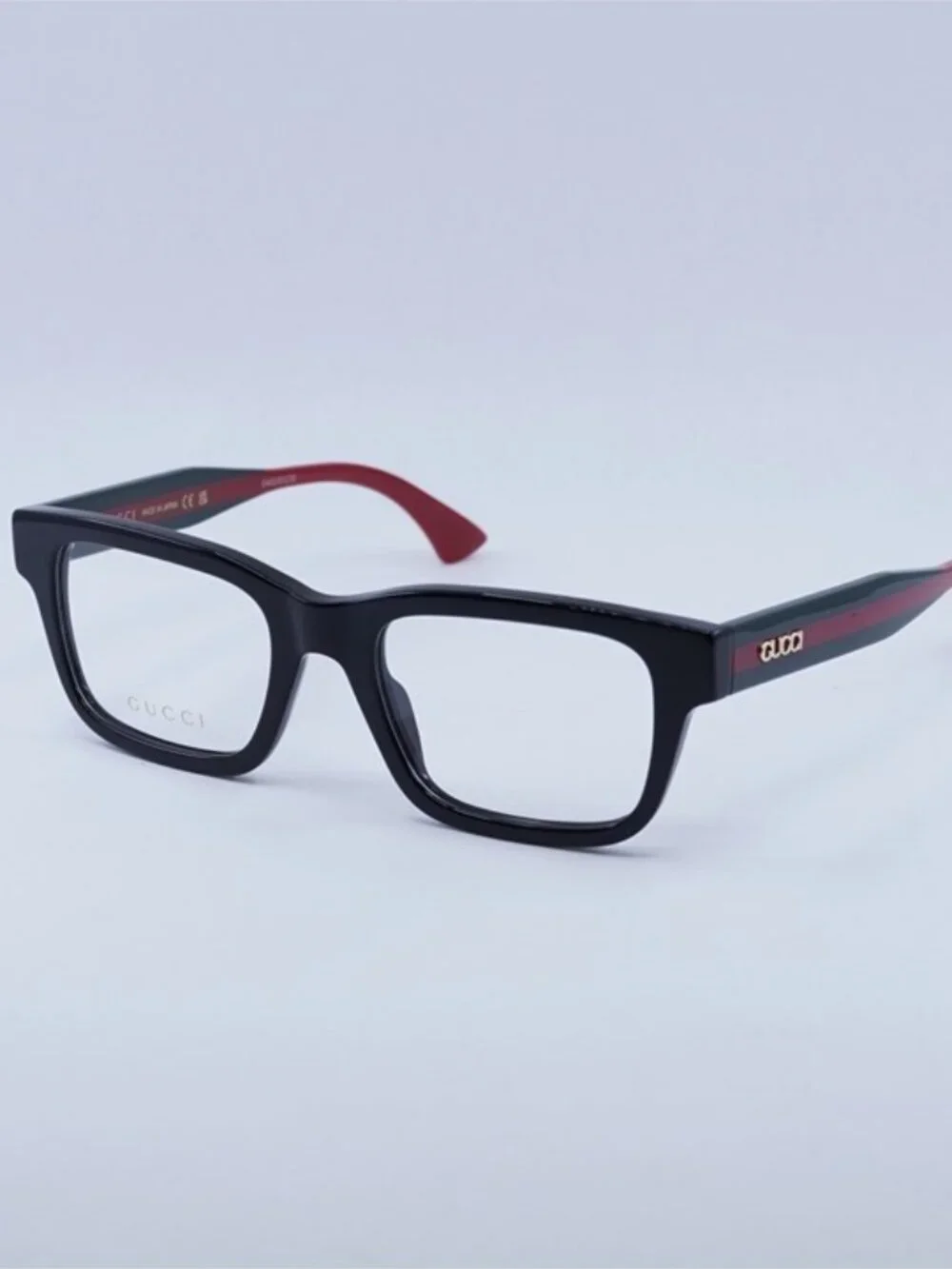 Gucci GG1865O 004 Eyeglasses Black/Green/Red 52mm Square Frame