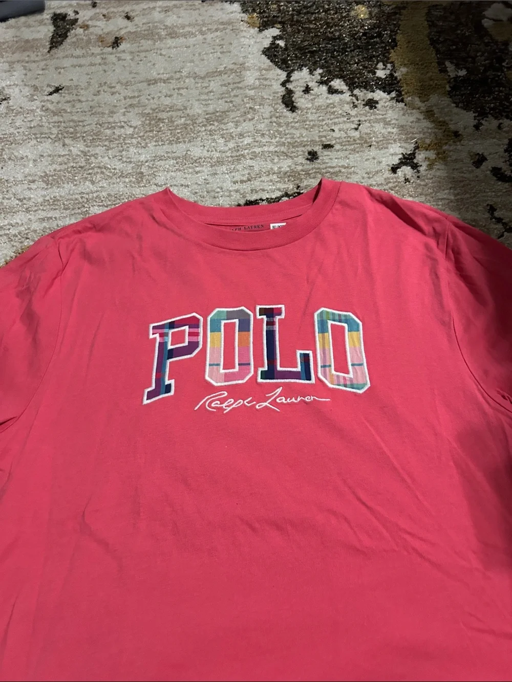 Ralph Lauren POLO Multicolor Logo Pink Tee
