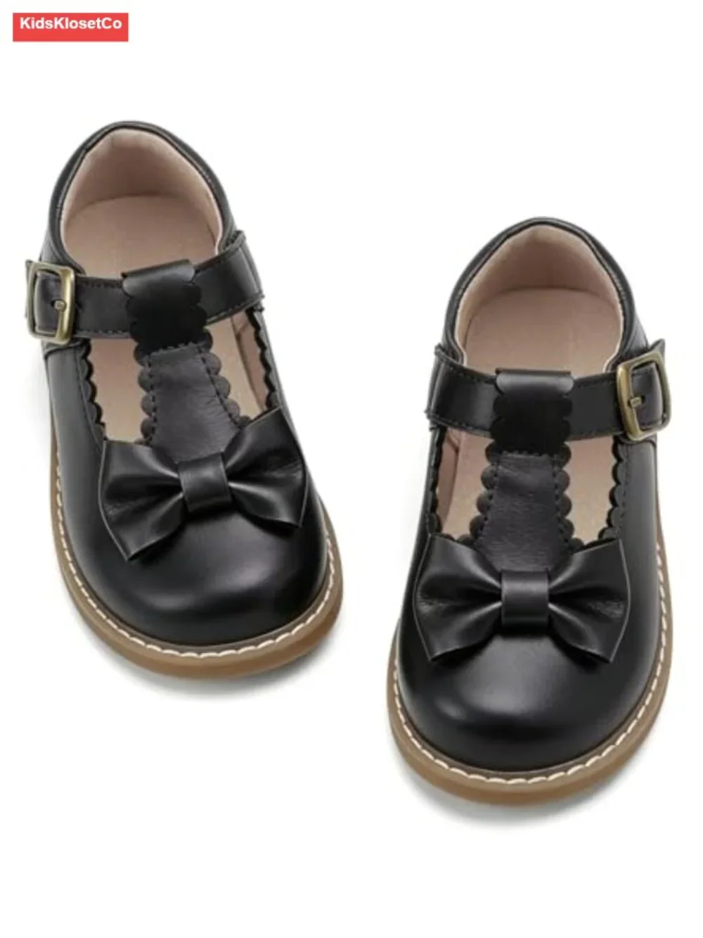 Toddler Girl Mary Jane Dress Shoes with Hook & Loop Closure and Widen Toe