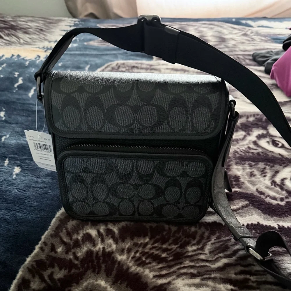 Elegant Gray Patterned Messenger Bag
