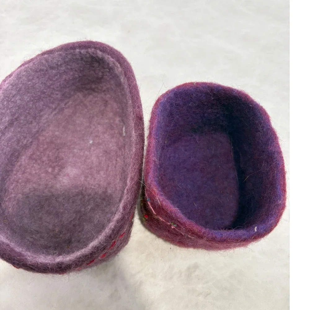 Handmade purple felted