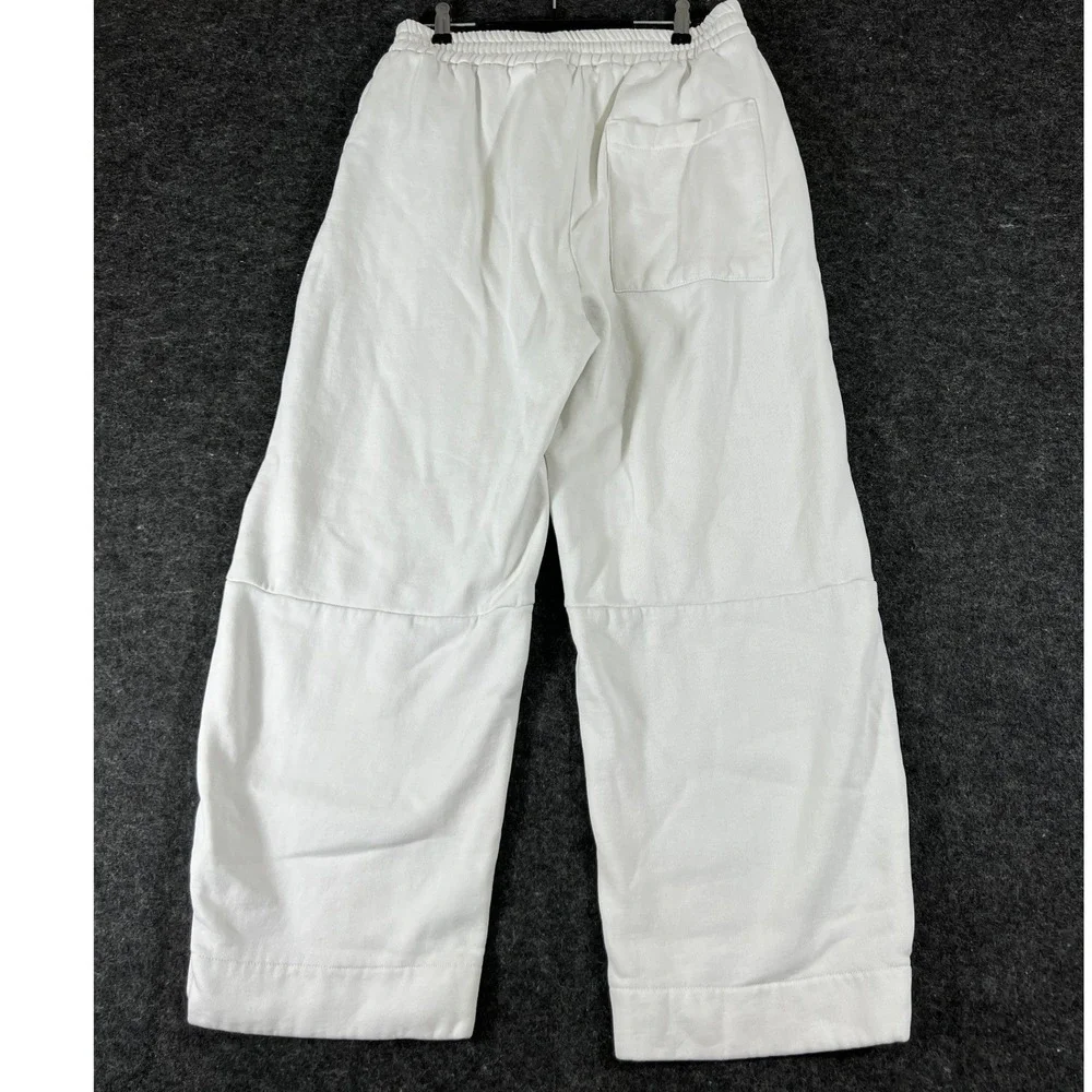 KASSL Editions x Zara Mens Off White Wide Leg Fleece Sweatpants Size Small