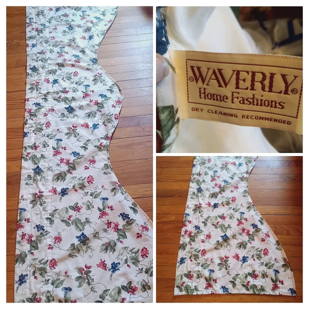 VTG Waverly Orchard Trail LINED Valance Grape Vine Berries Cotton 75